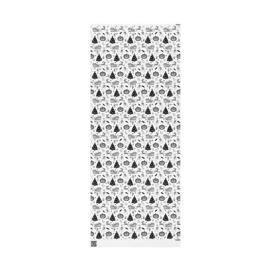 Christmas Ghostly fun wrapping papper, Holiday Pattern Face Towel | Pumpkin Witch Hat Ghosts