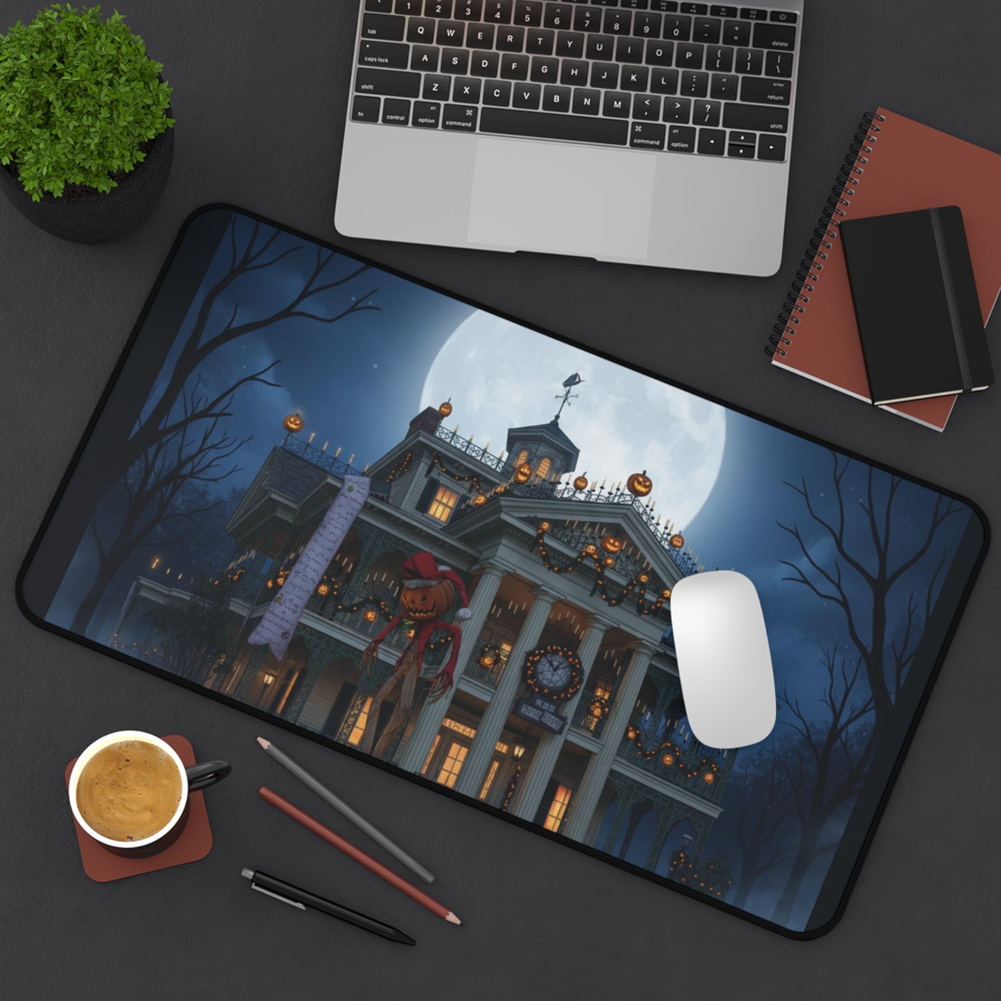 Spooky Halloween Desk Mat - Perfect for Home Office, Trick or Treat Decor, Gothic Style, Nightmare Before Christmas Gift