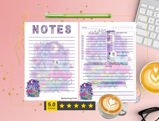 Pastel Goth Daily Planner and Notes pad