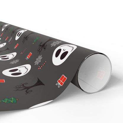 Spooky Grey NBC Wrapping Paper, Holiday Gift Wrap, Christmas Wrap, Celebration Paper, Eco-Friendly Gift Wrap