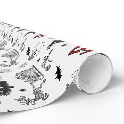 67 Christmas Ghostly fun wrapping papper, Holiday Pattern Face Towel | Ghosts