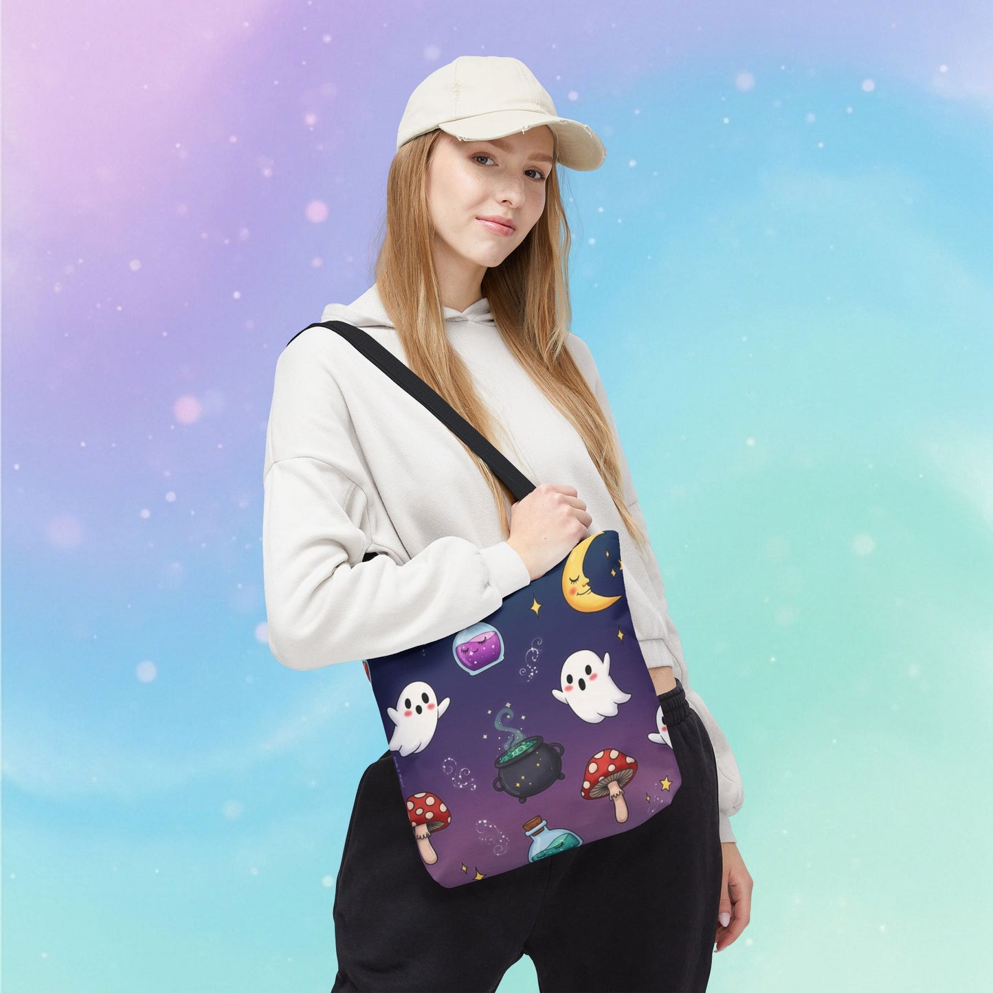 Cute Halloween Ghosts & Potion Tote Bag — Spooky Kawaii