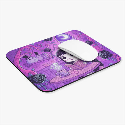 Cute Goth Girl Reading Mouse Pad