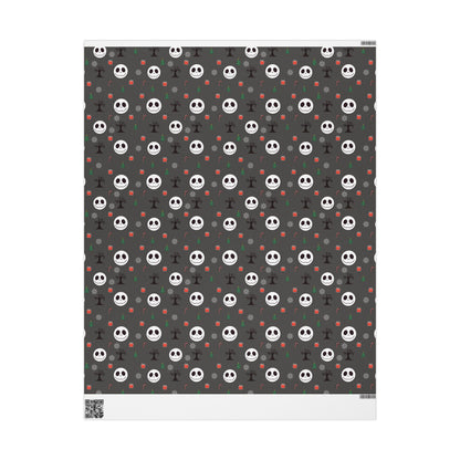 Spooky Grey NBC Wrapping Paper, Holiday Gift Wrap, Christmas Wrap, Celebration Paper, Eco-Friendly Gift Wrap