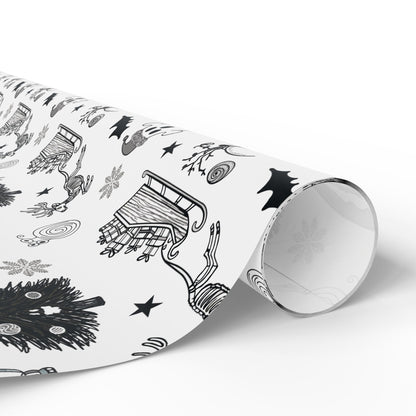 Christmas Ghostly fun wrapping papper, Holiday Pattern Face Towel | Pumpkin Witch Hat Ghosts