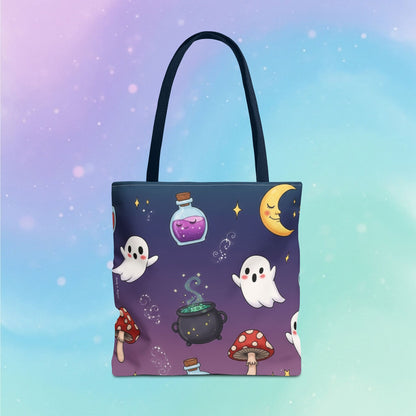 Cute Halloween Ghosts & Potion Tote Bag — Spooky Kawaii