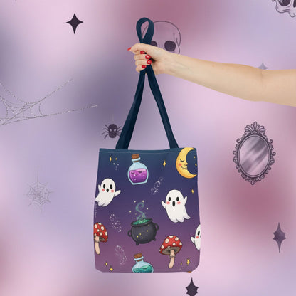 Cute Halloween Ghosts & Potion Tote Bag — Spooky Kawaii