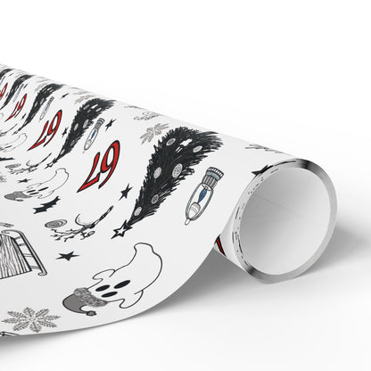 67 Christmas Ghostly fun wrapping papper, Holiday Pattern Face Towel | Ghosts