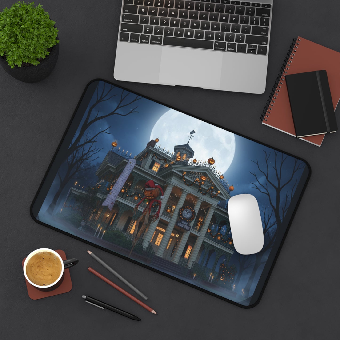 Spooky Halloween Desk Mat - Perfect for Home Office, Trick or Treat Decor, Gothic Style, Nightmare Before Christmas Gift
