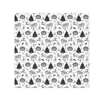 Christmas Ghostly fun towel, Holiday Pattern Face Towel | Pumpkin Witch Hat Ghosts