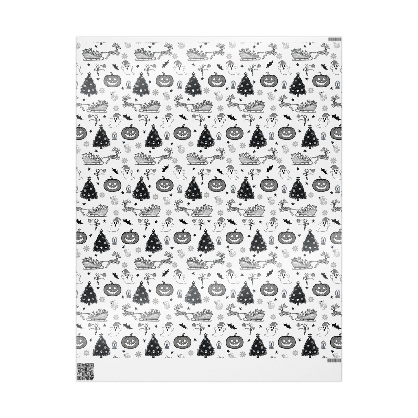 Christmas Ghostly fun wrapping papper, Holiday Pattern Face Towel | Pumpkin Witch Hat Ghosts