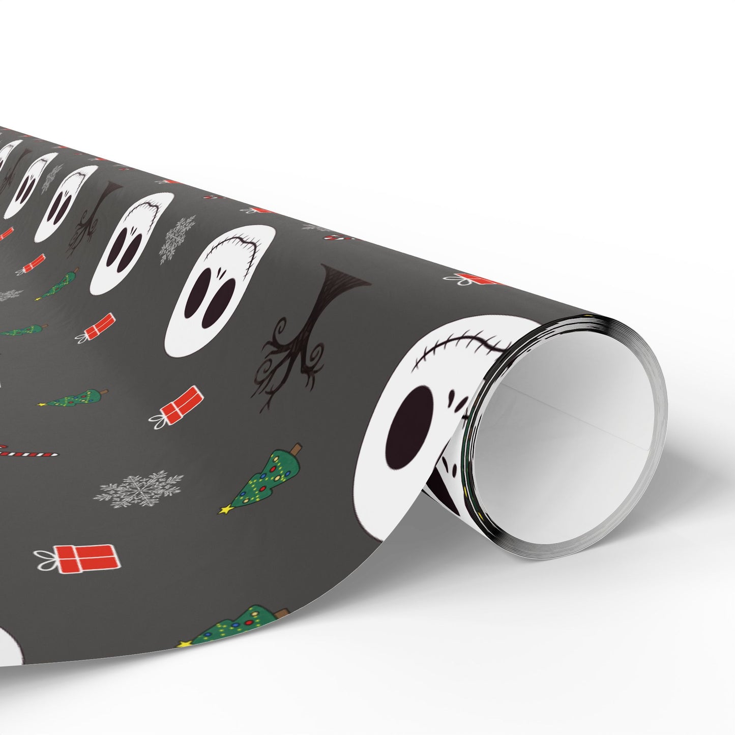 Spooky Grey NBC Wrapping Paper, Holiday Gift Wrap, Christmas Wrap, Celebration Paper, Eco-Friendly Gift Wrap