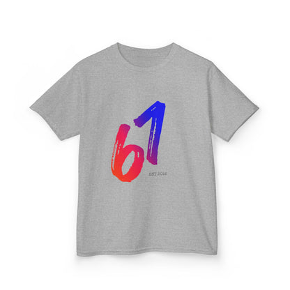 67 Brushstroke Number Kids Tee | Red Blue Gradient
