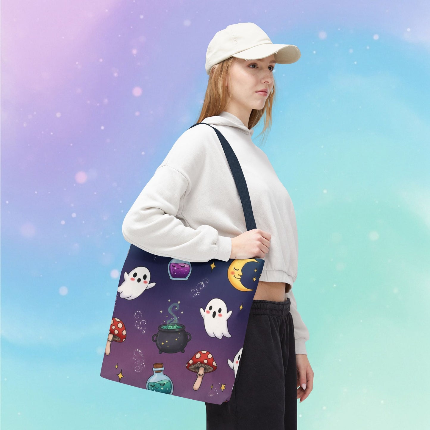 Cute Halloween Ghosts & Potion Tote Bag — Spooky Kawaii