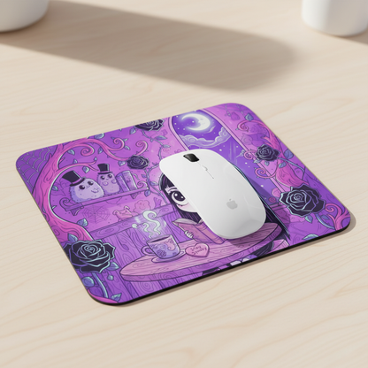 Cute Goth Girl Reading Mouse Pad