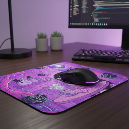 Cute Goth Girl Reading Mouse Pad