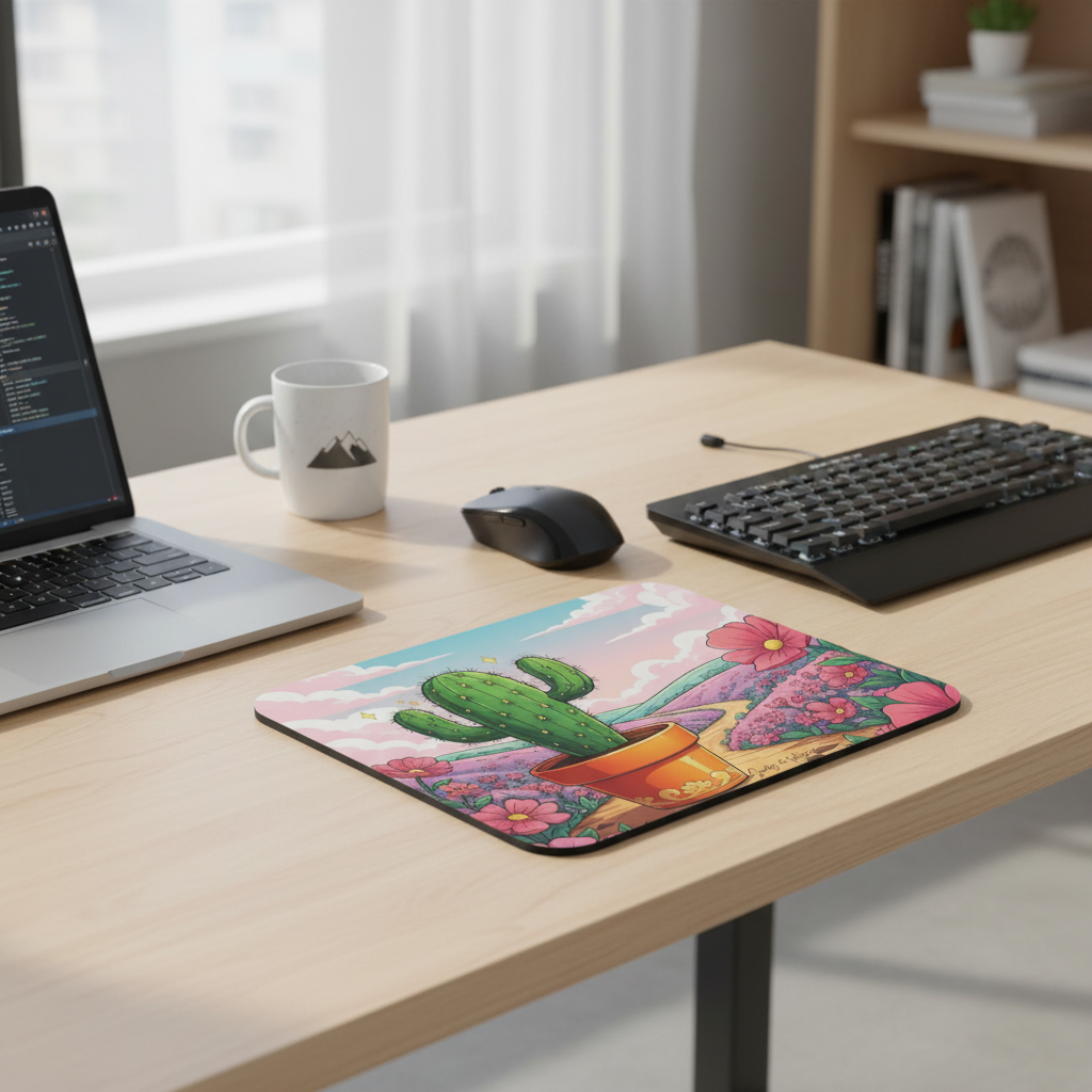 Kawaii Cactus Mouse Pad