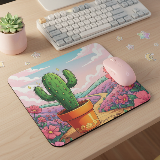 Kawaii Cactus Mouse Pad