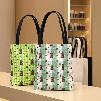 Bearista Starbies Tote Bag | Coffee Lover Aesthetic | Cute Café Treats Reusable Bag