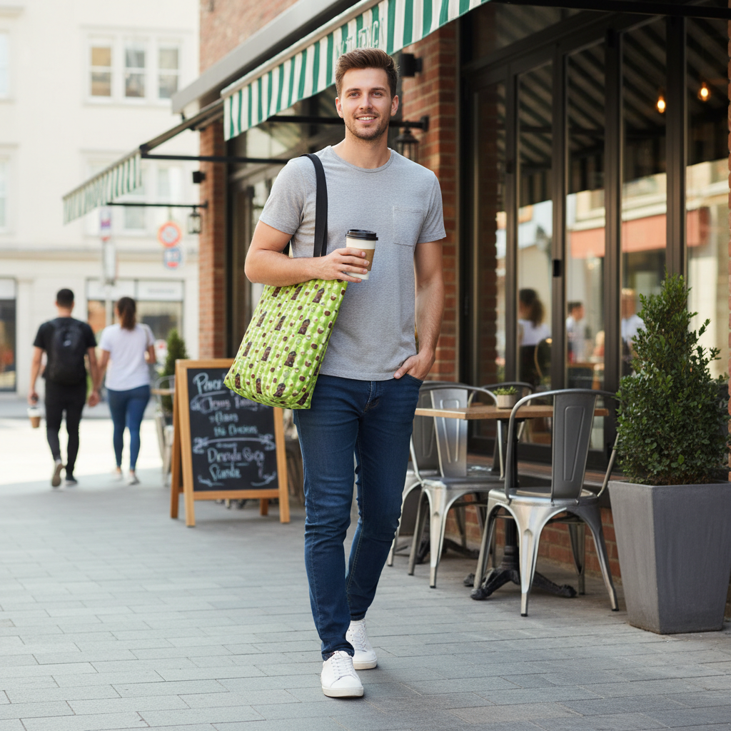 Bearista Starbies Tote Bag | Coffee Lover Aesthetic | Cute Café Treats Reusable Bag