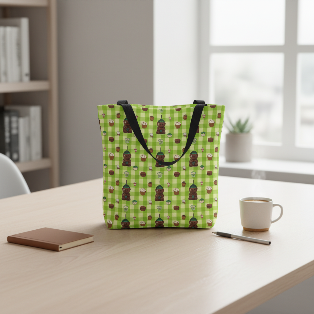 Bearista Starbies Tote Bag | Coffee Lover Aesthetic | Cute Café Treats Reusable Bag