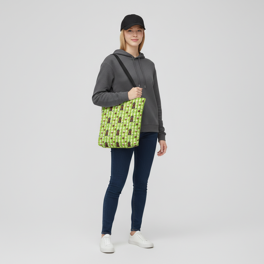 Bearista Starbies Tote Bag | Coffee Lover Aesthetic | Cute Café Treats Reusable Bag