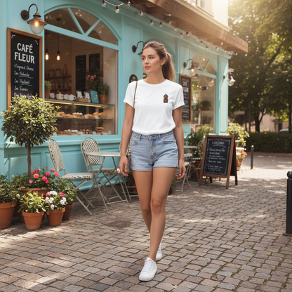 Bearista Starbies Chest Print T-Shirt | Cute Aesthetic Coffee Lover Gift | Retro Honey Bottle Graphic Tee | Minimalist Unisex Viral tiktok