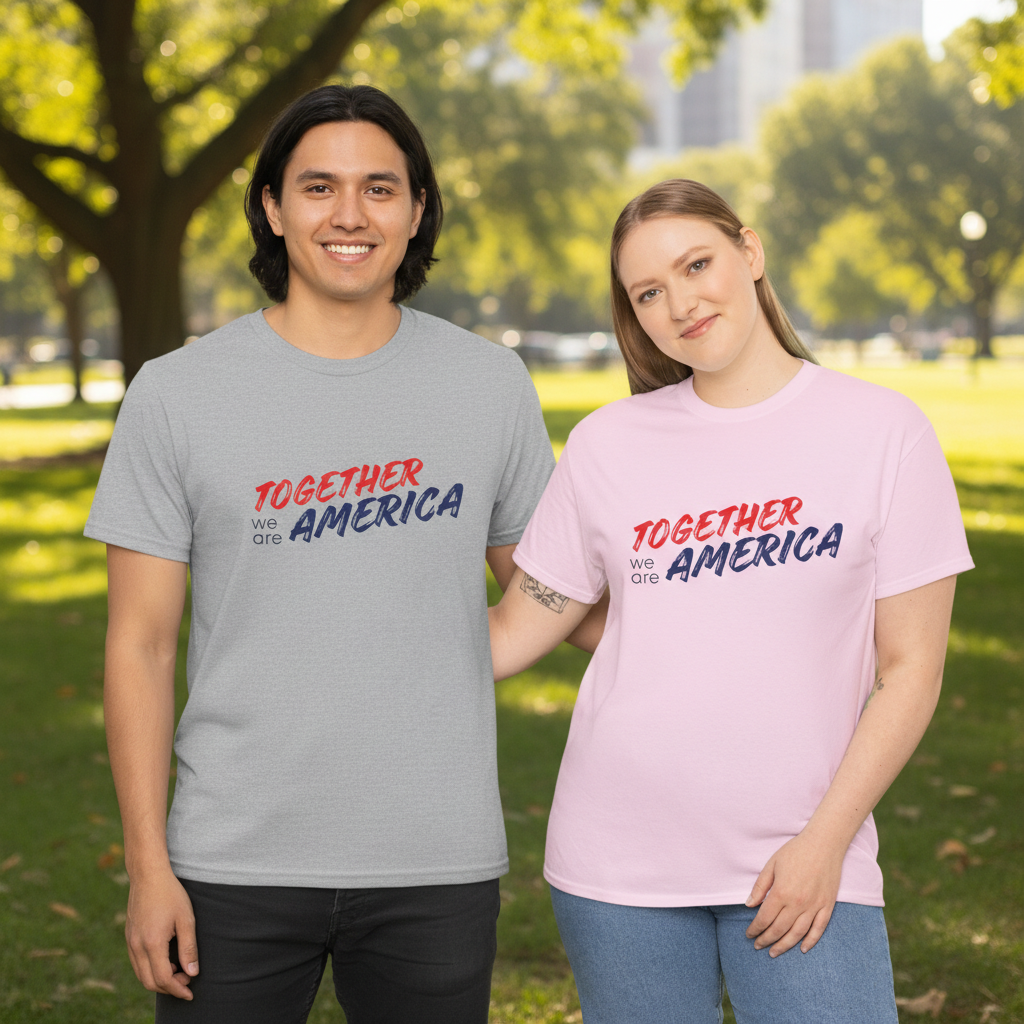Together we ARE AMERICA T-Shirt | Graphic Tee, Aesthetic, Gift, Unisex Soft Unity Tee, Modern Brush Script Shirt
