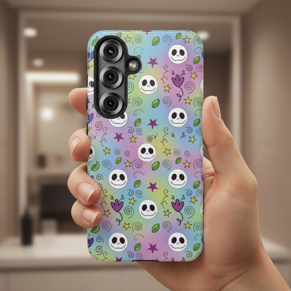 Pastel Doodle Skull Phone Case for Samsung & iPhone