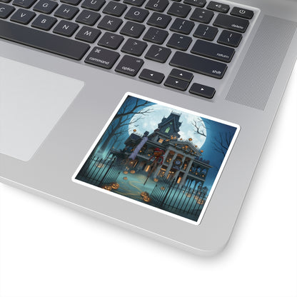 Haunted Mansion Inspired Halloween Sticker — Spooky Pumpkin Night Kiss-Cut Sticker