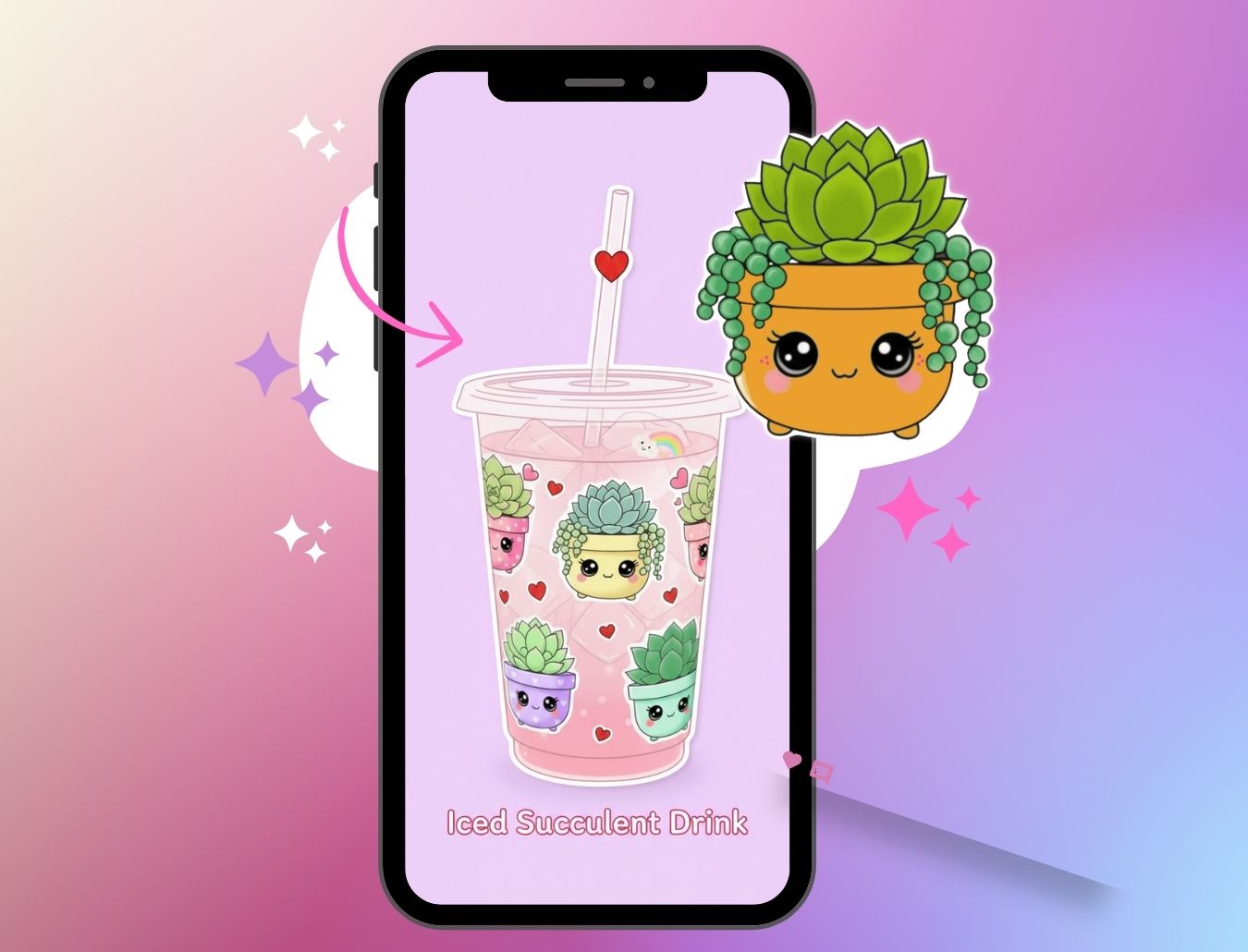 Kawaii Succulent Sticker Pack