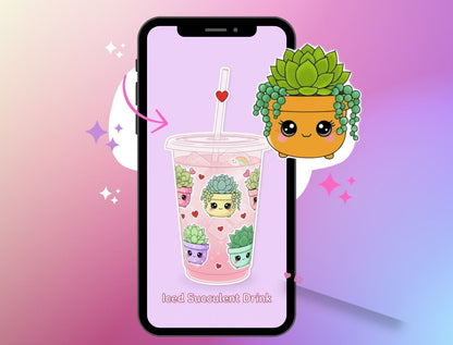 Kawaii Succulent Sticker Pack