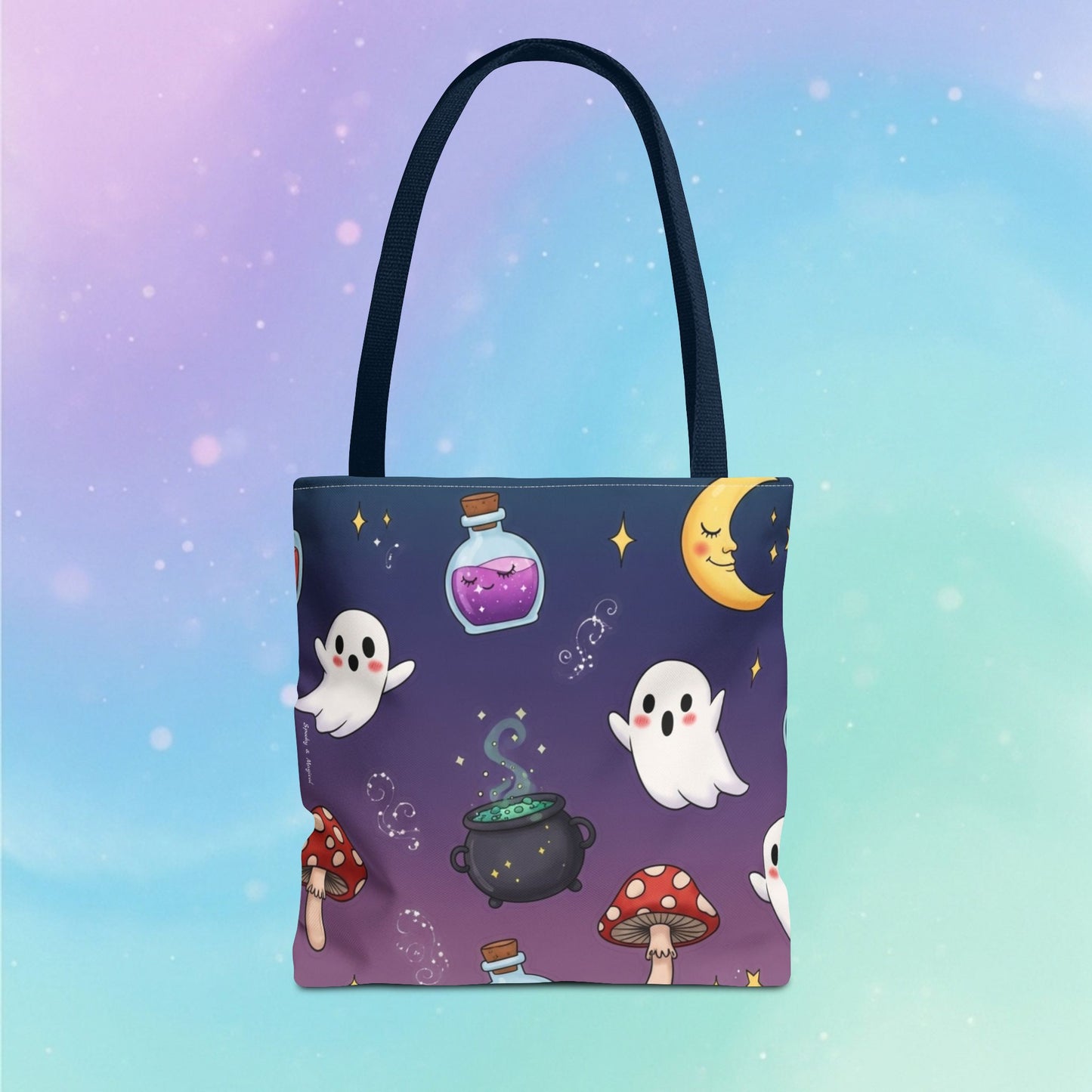 Cute Halloween Ghosts & Potion Tote Bag — Spooky Kawaii