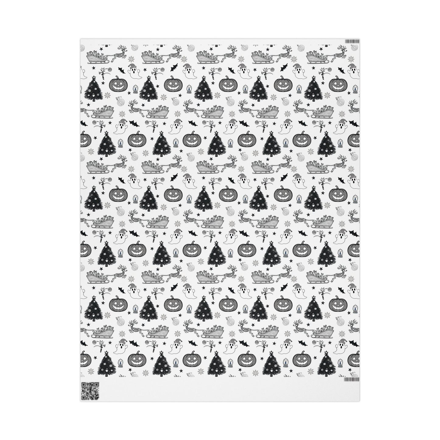 Christmas Ghostly fun wrapping papper, Holiday Pattern Face Towel | Pumpkin Witch Hat Ghosts