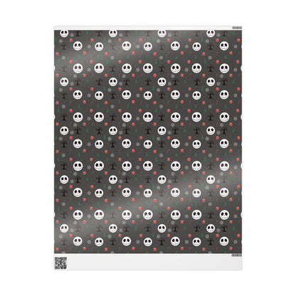 Spooky Grey NBC Wrapping Paper, Holiday Gift Wrap, Christmas Wrap, Celebration Paper, Eco-Friendly Gift Wrap