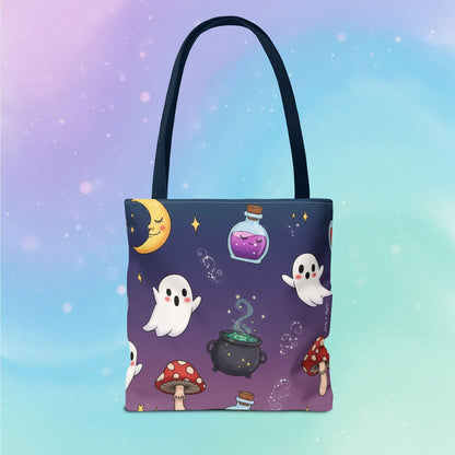 Cute Halloween Ghosts & Potion Tote Bag — Spooky Kawaii