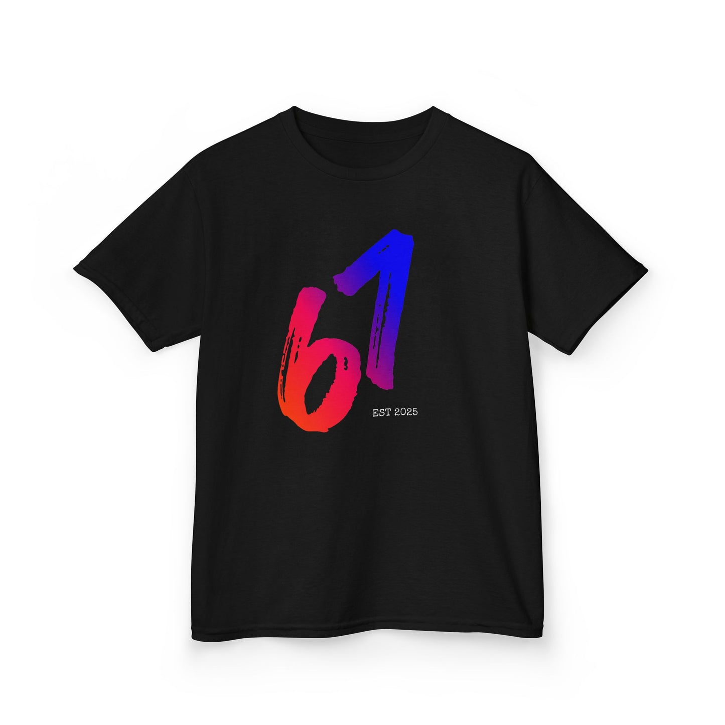 67 Brushstroke Number Kids Tee | Red Blue Gradient