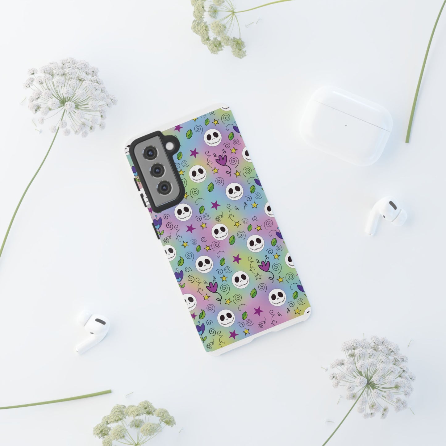 Pastel Doodle Skull Phone Case for Samsung & iPhone