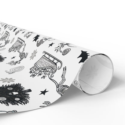 Christmas Ghostly fun wrapping papper, Holiday Pattern Face Towel | Pumpkin Witch Hat Ghosts