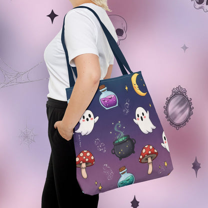 Cute Halloween Ghosts & Potion Tote Bag — Spooky Kawaii