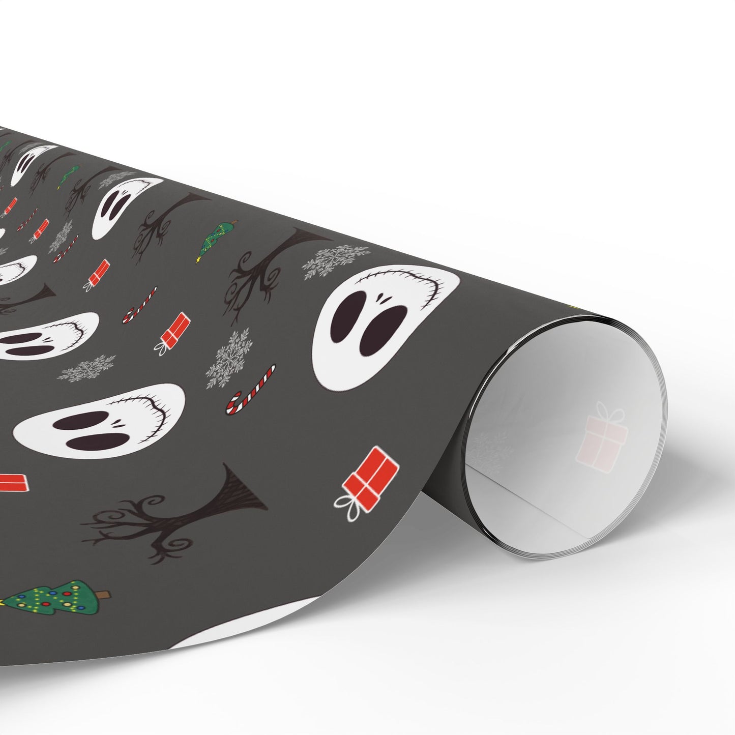Spooky Grey NBC Wrapping Paper, Holiday Gift Wrap, Christmas Wrap, Celebration Paper, Eco-Friendly Gift Wrap