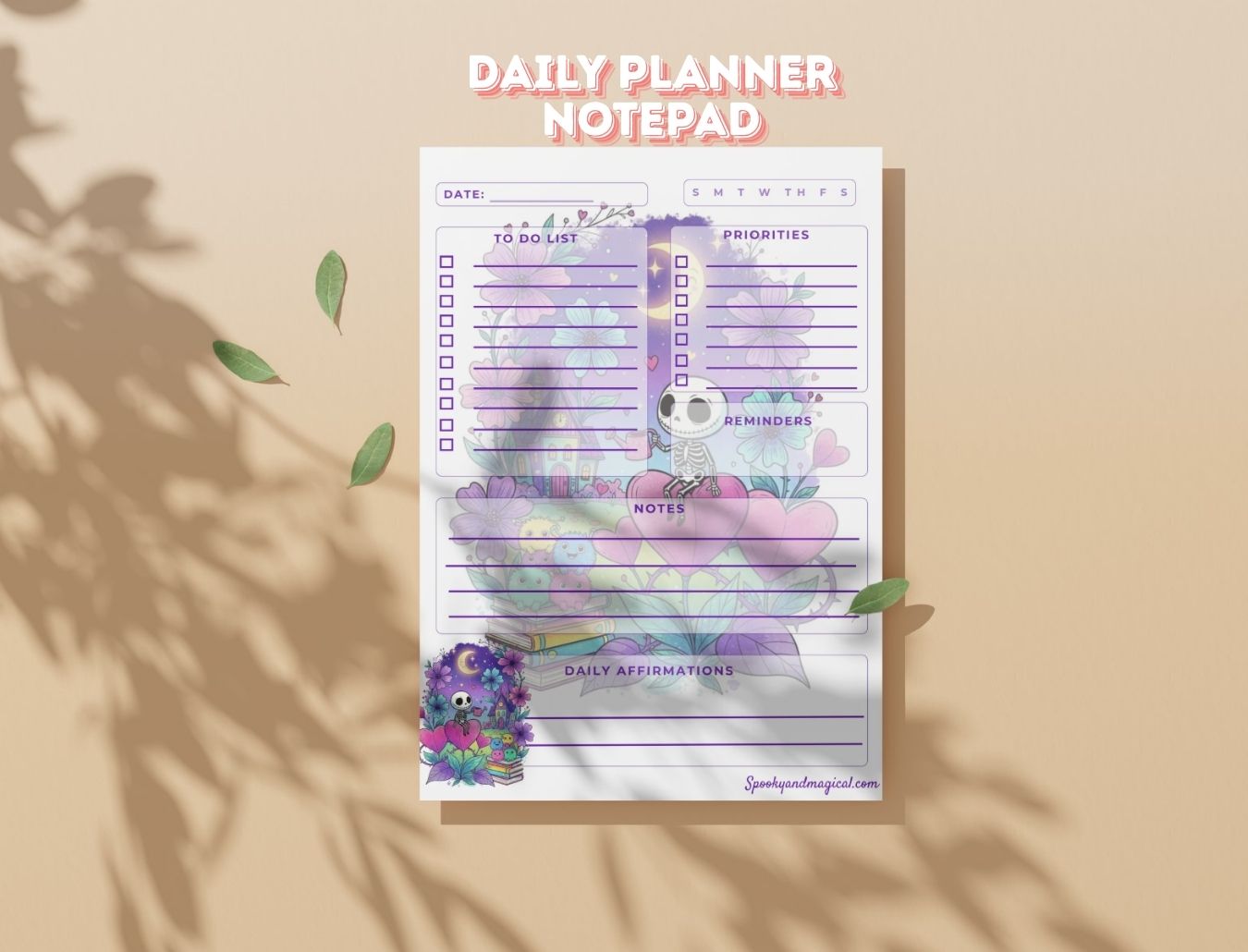 Pastel Goth Daily Planner and Notes pad