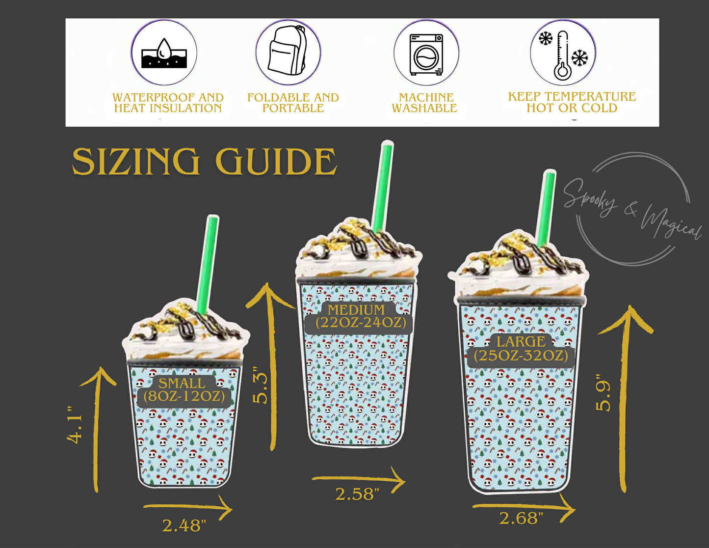 NBC Christmas Holiday, Iced or hot drink sleeve