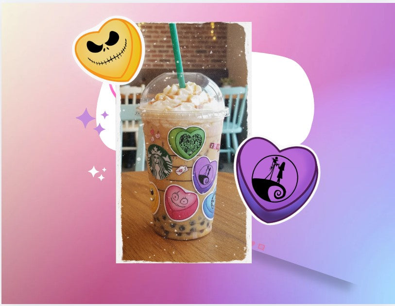 Valentines hearts NBC nightmare stickers/jack skellington/nightmare