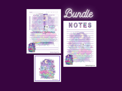 Pastel Goth Daily Planner and Notes pad
