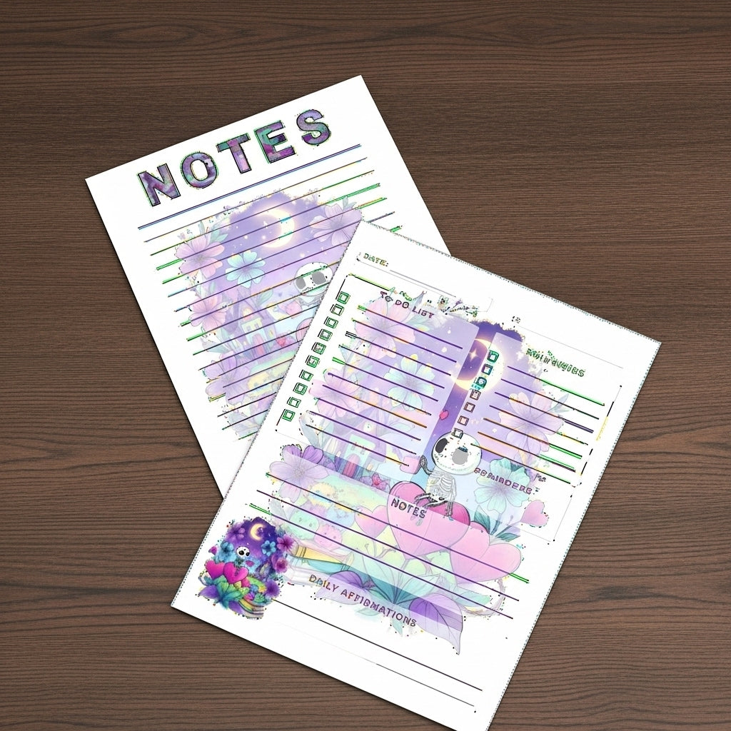 Pastel Goth Daily Planner and Notes pad