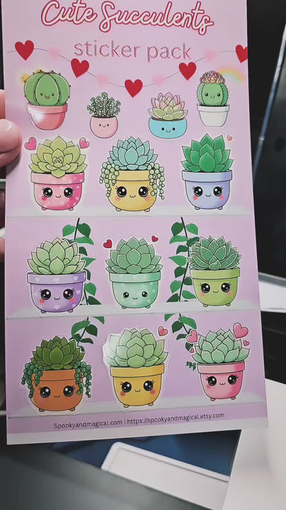 Kawaii Succulent Sticker Pack