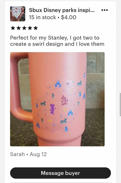 Sbux Disney parks inspired Sticker (Clear background)