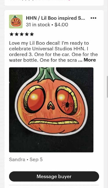 HHN Lil boo inspired sticker